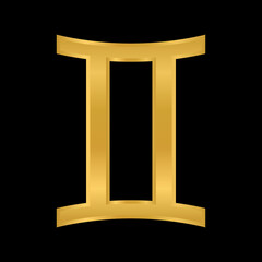 Germini symbol on black.