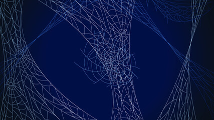 Spider Web On Dark Background Halloween Design Elements Spooky Scary Horror Decor Vector
