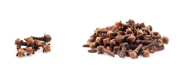 Spice cloves on white background