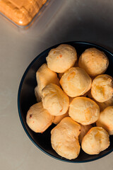 Close up of Traditional Brazilian snack called Cheese Bread 