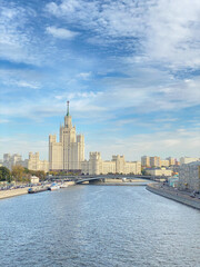Fototapeta na wymiar Viev of Kotelnicheskaya Embankment Building, Moscow, Russia.