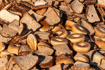 Rotting bread leftovers for organic soil or animal food.