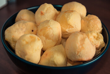 Close up of Traditional Brazilian snack called Cheese Bread "Pao de queijo"