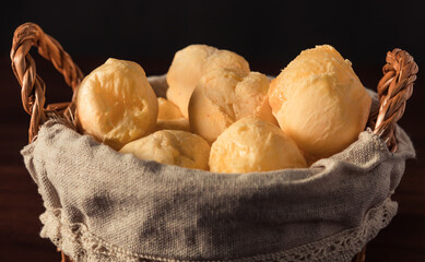 Close up of Traditional Brazilian snack called Cheese Bread 