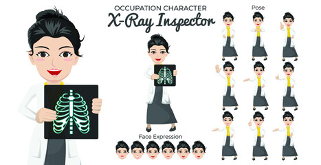 Female X-Ray Character Set with Variety of Pose and Face Expression
