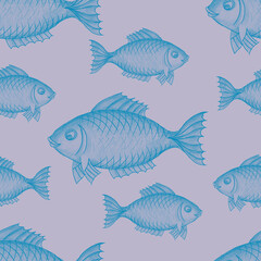 
Fish watercolor illustration hand-drawn. Fish, underwater world, lake, sea, river, fishing, fishing. Separate element on a white background. Sweetheart, baby