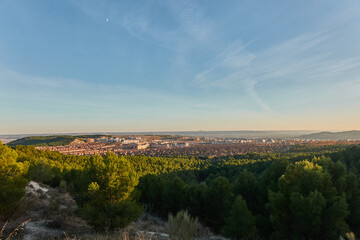 Rivas Vaciamadrid and the Morata Cement Factory from Cerro del Tel&eacute;grafo. Madrid's community. Spain