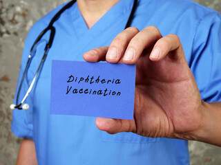 Medical concept about Diphtheria Vaccination with sign on the page.