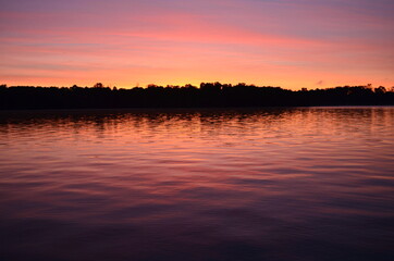 Sunset over lake Landscape