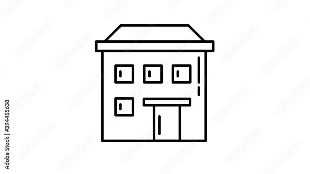 Poster building line icon on the alpha channel