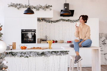 girl in her kitchen on winter weekend