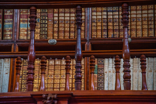 Biblioteca Palafoxiana en la ciudad de Puebla, Mexico, fuente de libros, cultura, historia, retablos, antiguos y muebles de madera clasica de la epoca de la conquista, b&oacute;vedas aniguas