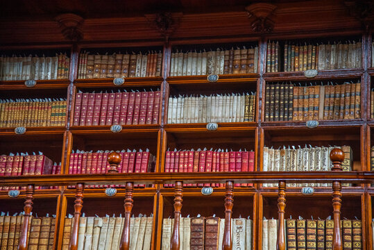 Biblioteca Palafoxiana en la ciudad de Puebla, Mexico, fuente de libros, cultura, historia, retablos, antiguos y muebles de madera clasica de la epoca de la conquista, b&oacute;vedas aniguas