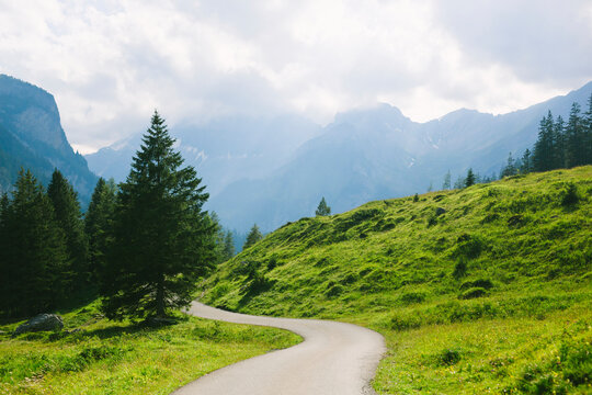 Path in mountains, Switzerland
