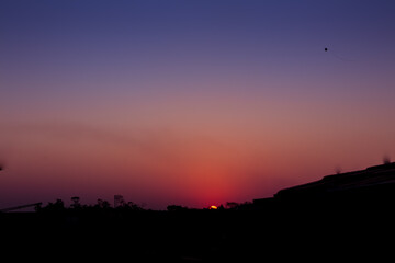 sunset over the city