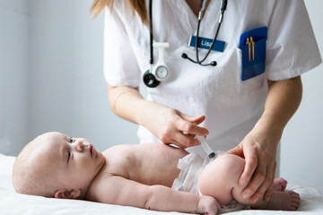 Baby getting injection, Sweden
