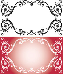 Vector drawing of decorative vintage borders in baroque style