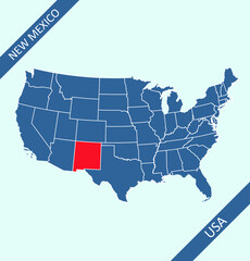 New Mexico on USA map