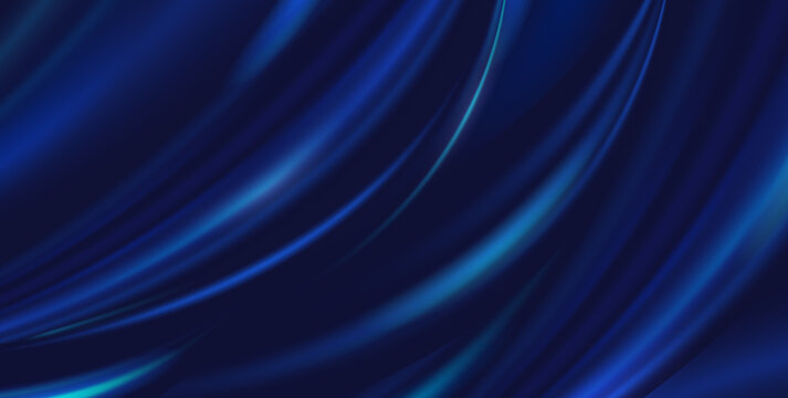 Vector abstract luxury blue background cloth. Silk texture, liquid wave, wavy folds elegant wallpaper