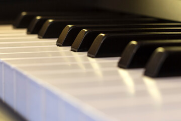 Fototapeta na wymiar Close-up of electronic piano keys.