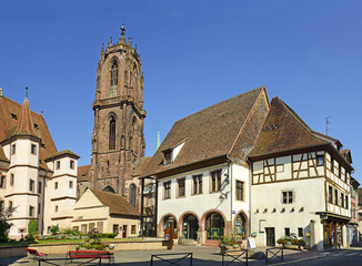 Selestat Old Town - Museum of the History of bread and pastry, bakery and cathedral. Selestat is...