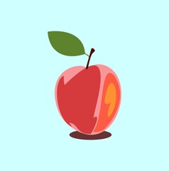 Vector object of apple with a white background for graphic design