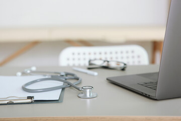 doctor's office with couch and work table. Doctor's workplace 