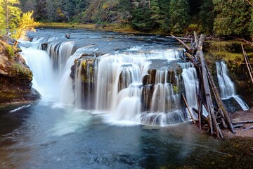 Scenic Lower Lewis Falls in Washington, USA 