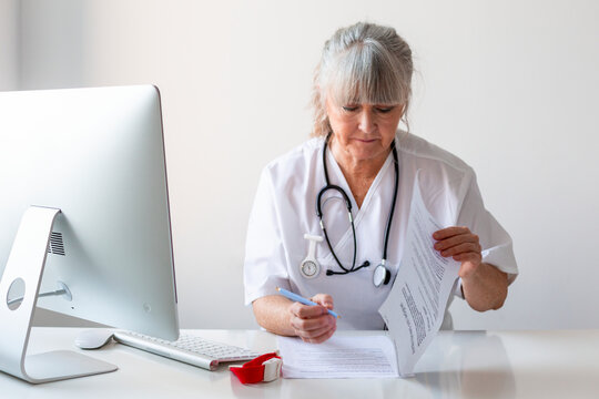 Female doctor in office, Sweden