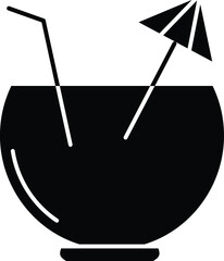 Drinks line icon for coconut and drink