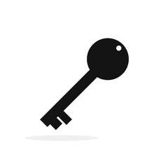 Key icon. Black kay icon isolated. Vector illustration.