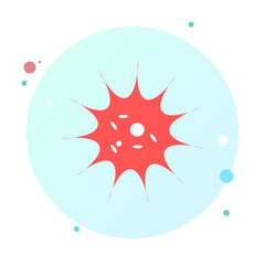 Coronavirus in circle icon. Bacteria, microbes and virus sign and symbol in flat design. Novel Coronavirus outbreak covid-19 2019-nCoV symptoms in round shaped for mobile concepts and web apps. 