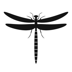 Dragonfly icon. Silhouette of dragonfly. Vector illustration.