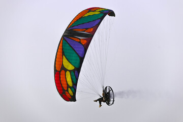 paragliding in flight