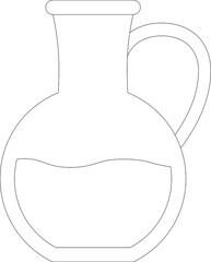 Drinks line icon for jug and water