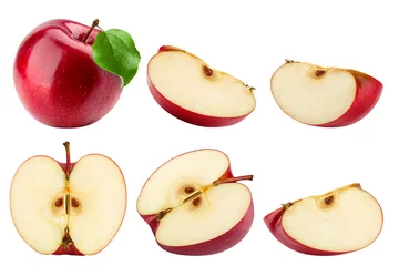 Fotobehang Red apple isolated on white background, clipping path, full depth of field © grey