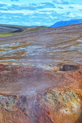 fantastic natural sites around the lake of Myvatn, Iceland