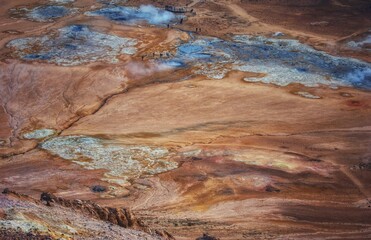 fantastic natural sites around the lake of Myvatn, Iceland