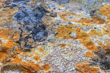 Fantastic natural sites around the lake of Myvatn, Iceland