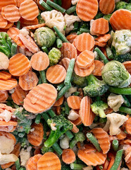 background of frozen vegetables 