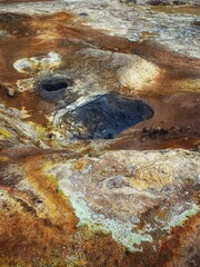 Fantastic natural sites around the lake of Myvatn, Iceland