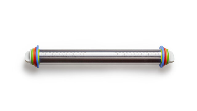Isolated kitchen dough roller on white background