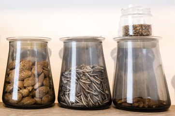 Mixed nuts, healthy food and nutrition
