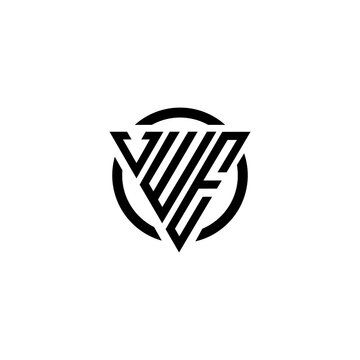 Initial letter VWE triangle logo monogram simple modern vector