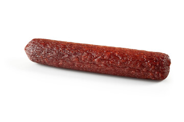 Smoked sausage on a white background