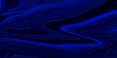 Obraz premium Sea Wave Abstract Navy Blue Black Neon Pattern Moon Light Silk Wavy Dark Texture Night Beach Party Background 