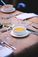 Yellow corn soup
