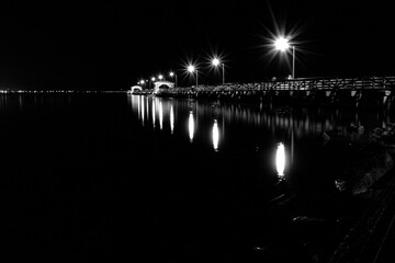 Night Reflection on the Pier