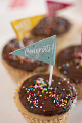 Delicious cupcakes celebration graduation from school