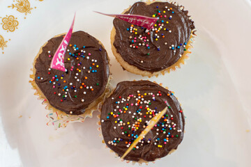 Delicious cupcakes celebration graduation from school